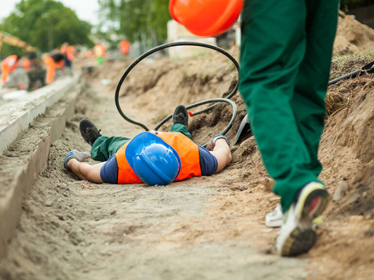 Construction worker on the job who had an accident