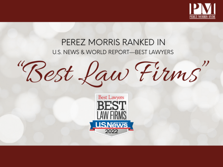 Perez Morris ranked Tier 1 of the "Best Law Firms" graphic