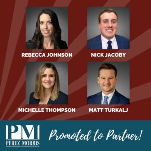 Perez Morris Elevates Four Attorneys to Partner graphic